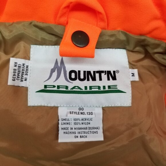 ✅Mount'n Prairie Hooded Hunting 3/1 Jacket W/Zip Out Liner Orange Mens M *STAIN - Picture 2 of 14